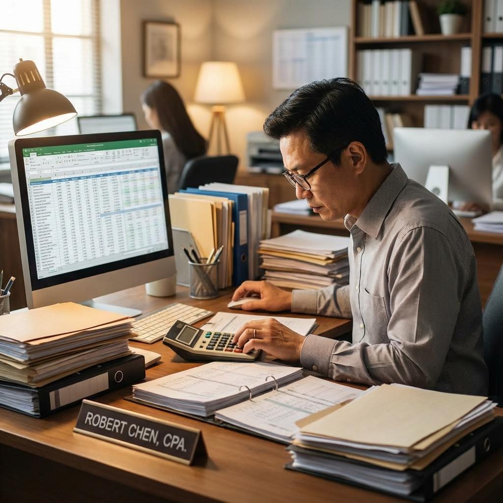 CPA working through tax season